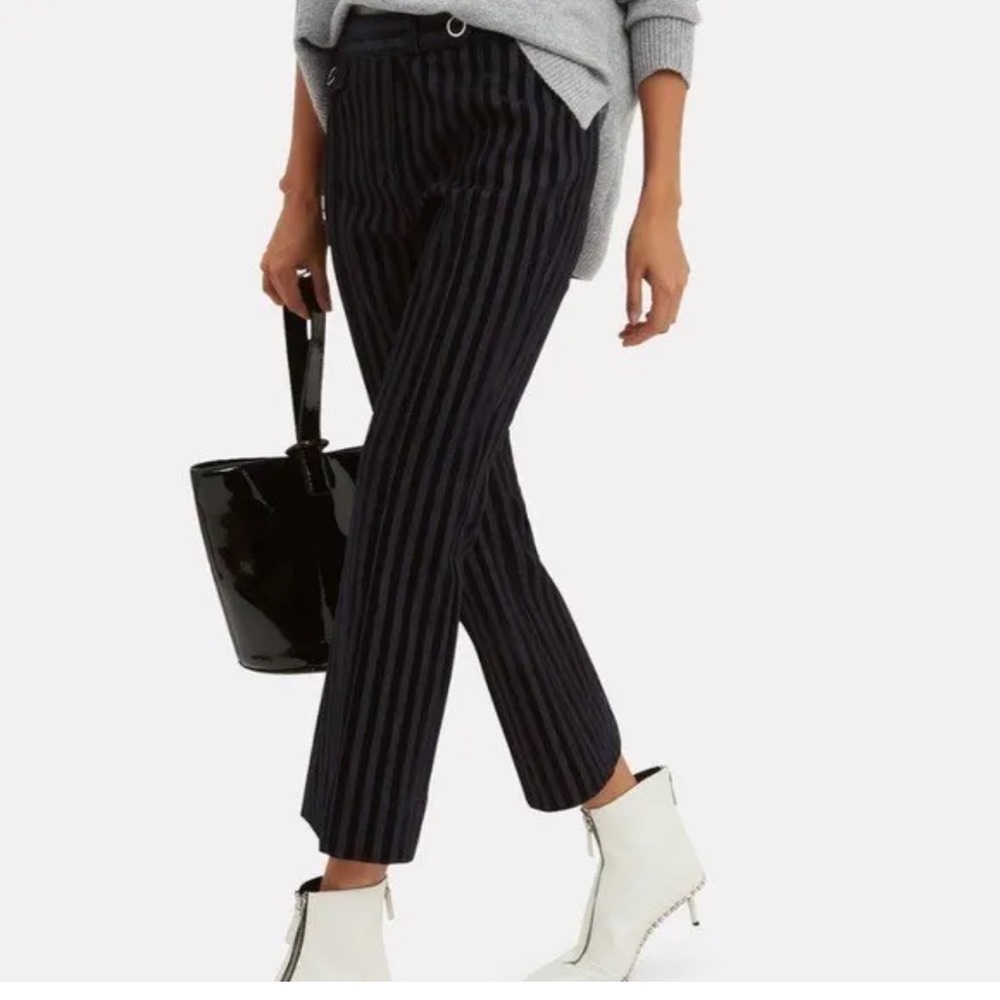 Derek Lam 10 Crosby Striped Cropped Flare Y2K Pants
